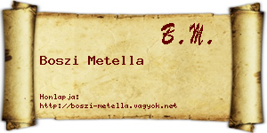 Boszi Metella névjegykártya